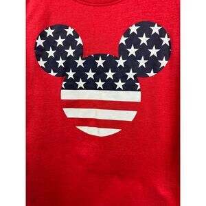 Disney Girls Patriotic Mickey Mouse Ears Red Shirt, Size M